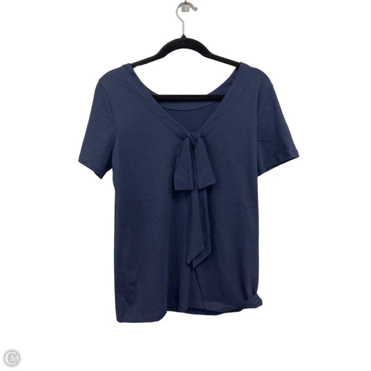 Top Short Sleeve By Banana Republic In Navy, Size: S