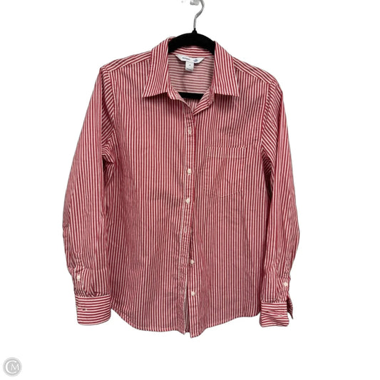 Top Long Sleeve By Old Navy In Red & White, Size: M