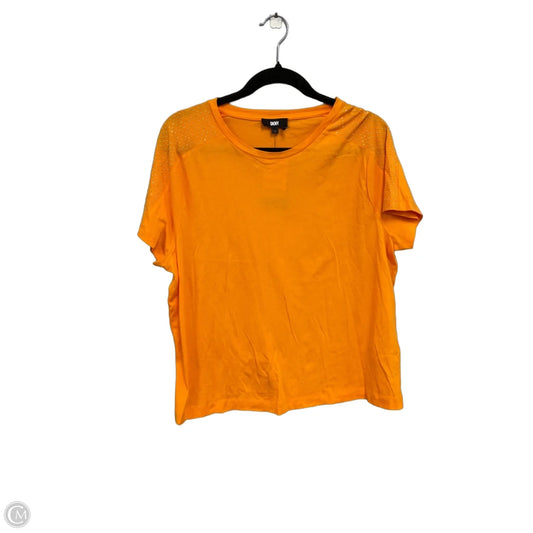Top Short Sleeve By Dkny In Orange, Size: L