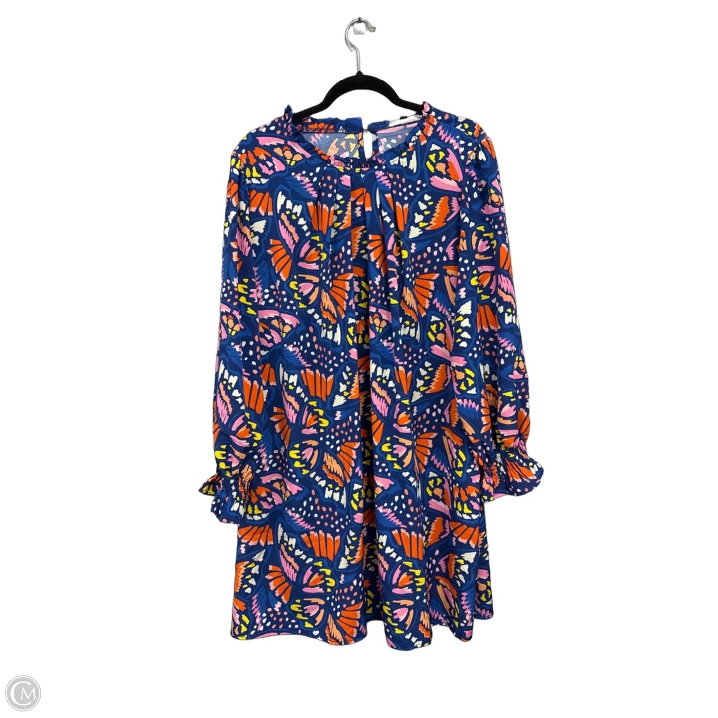 Dress Casual Short By Michelle Mcdowell In Blue & Pink, Size: Xxl
