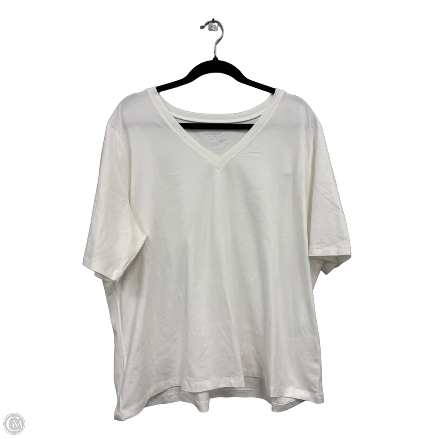 Top Short Sleeve Basic By Chicos In Cream, Size: Xxl