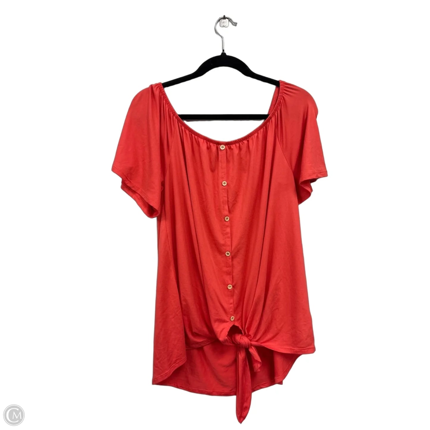 Top Short Sleeve By White Birch In Coral, Size: L