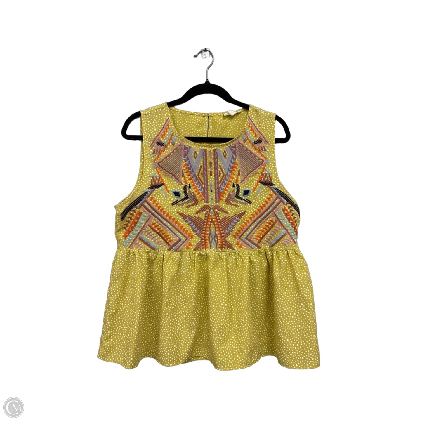 Top Sleeveless By Entro In Gold & White, Size: L