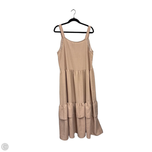 Dress Casual Midi By Ces Femme In Red & Tan, Size: L