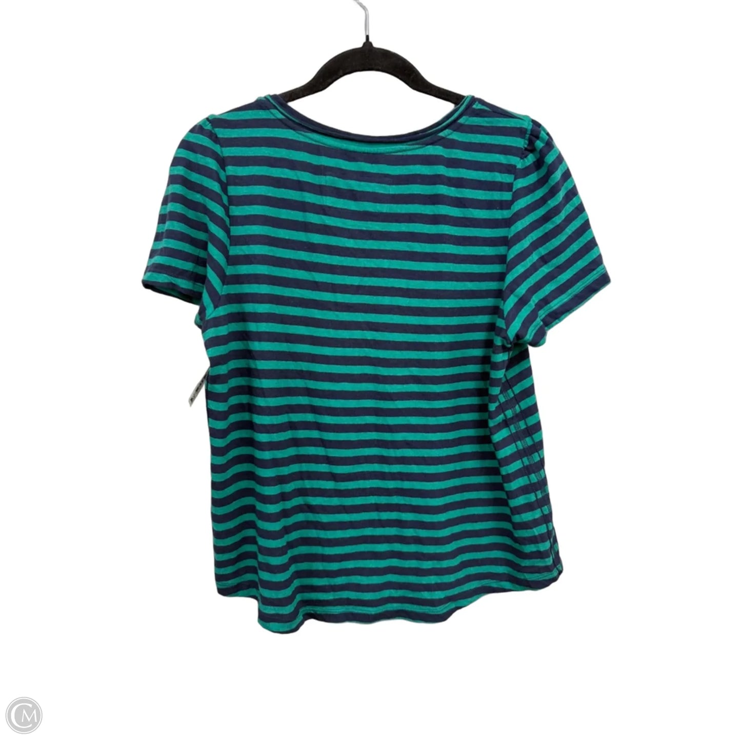 Top Short Sleeve Basic By Anthropologie In Blue & Green, Size: M
