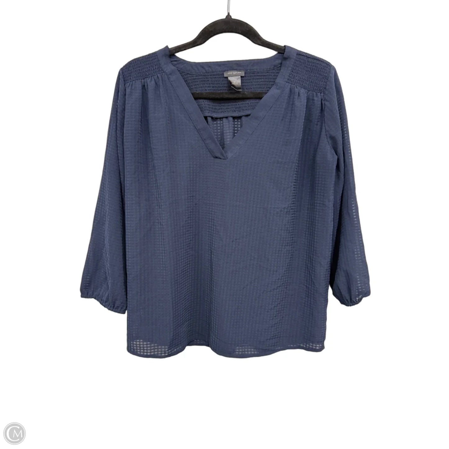 Top 3/4 Sleeve By Ann Taylor In Navy, Size: S