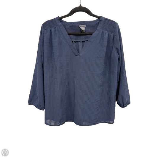 Top 3/4 Sleeve By Ann Taylor In Navy, Size: S