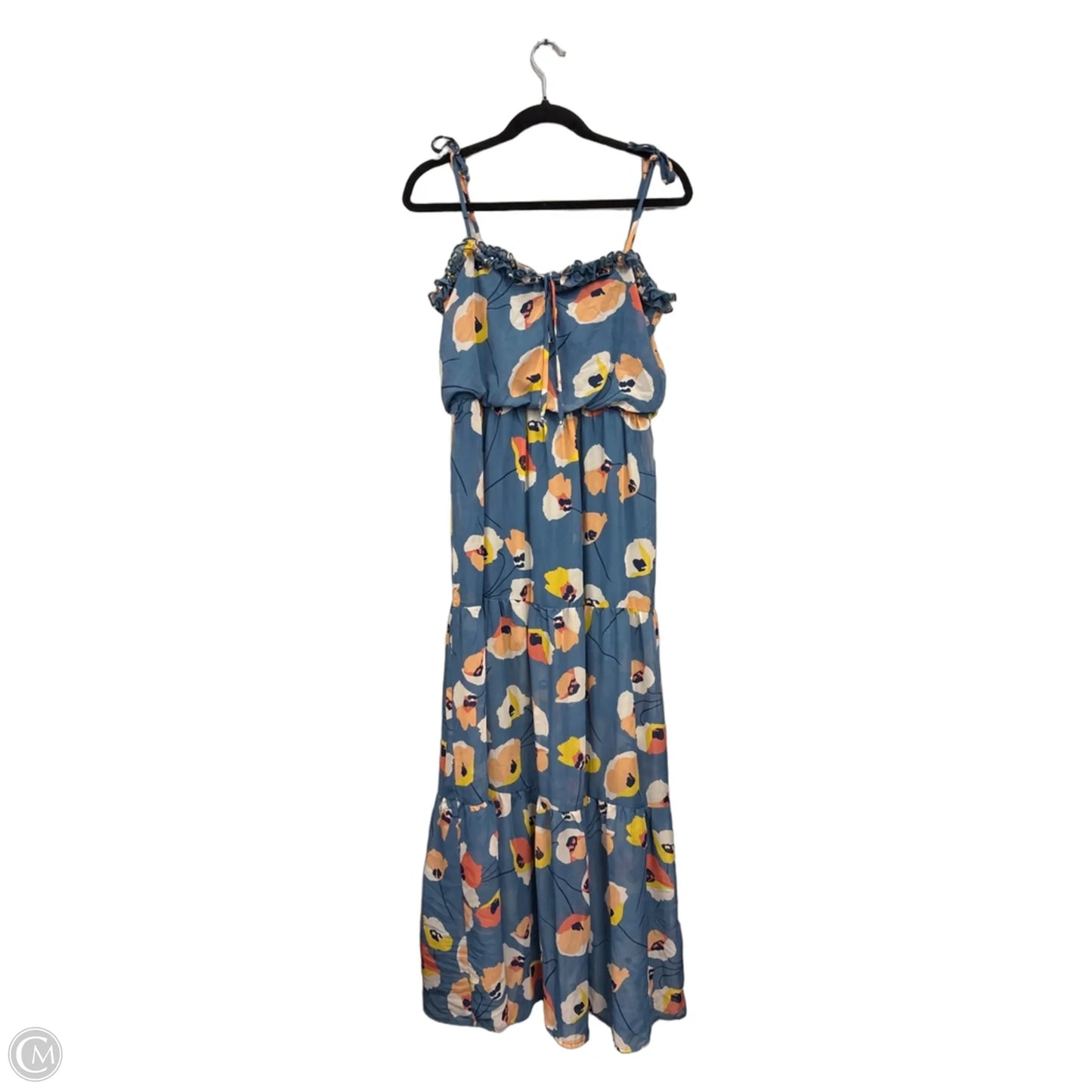 Dress Casual Maxi By Clothes Mentor In Blue & Orange, Size: M