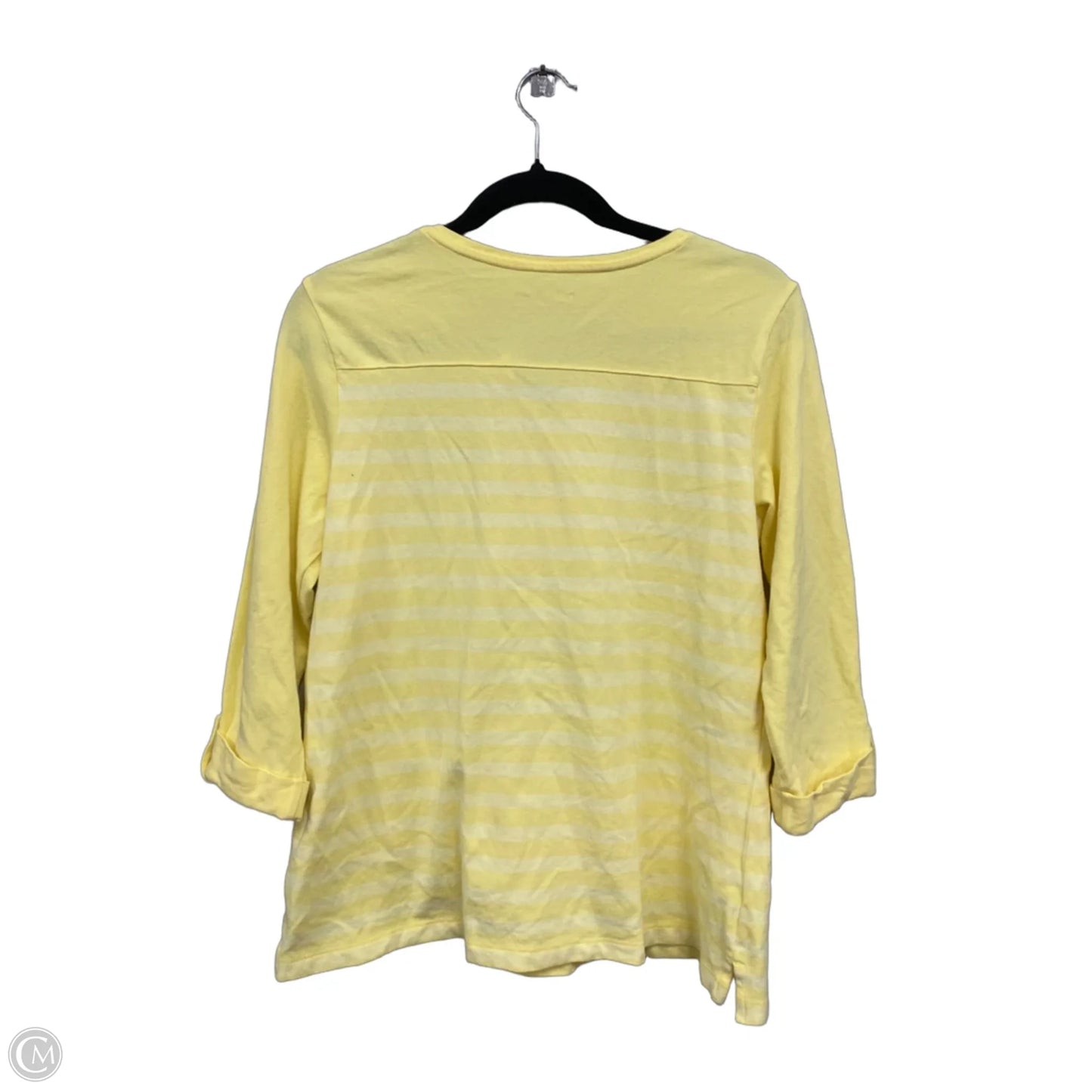 Top 3/4 Sleeve By Croft And Barrow In Yellow, Size: S