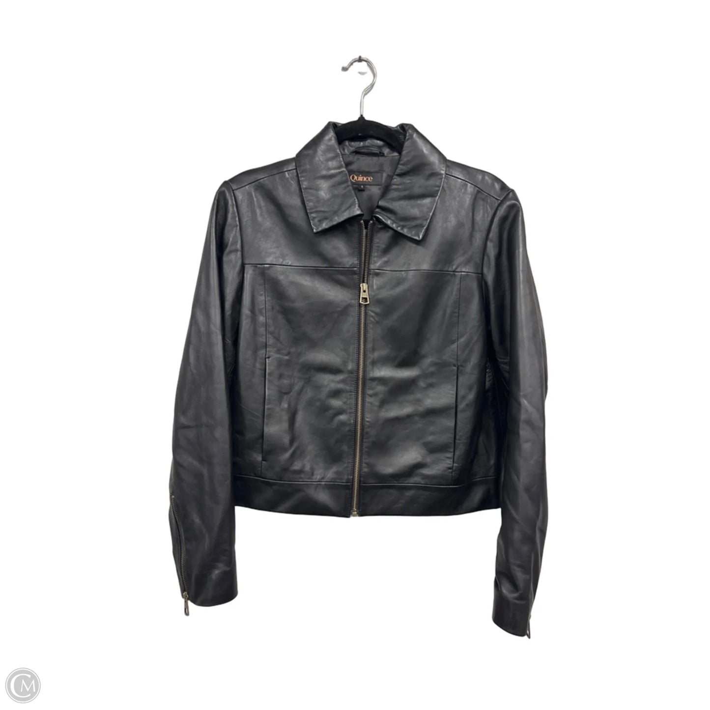 Jacket Leather By Quince In Black, Size: S