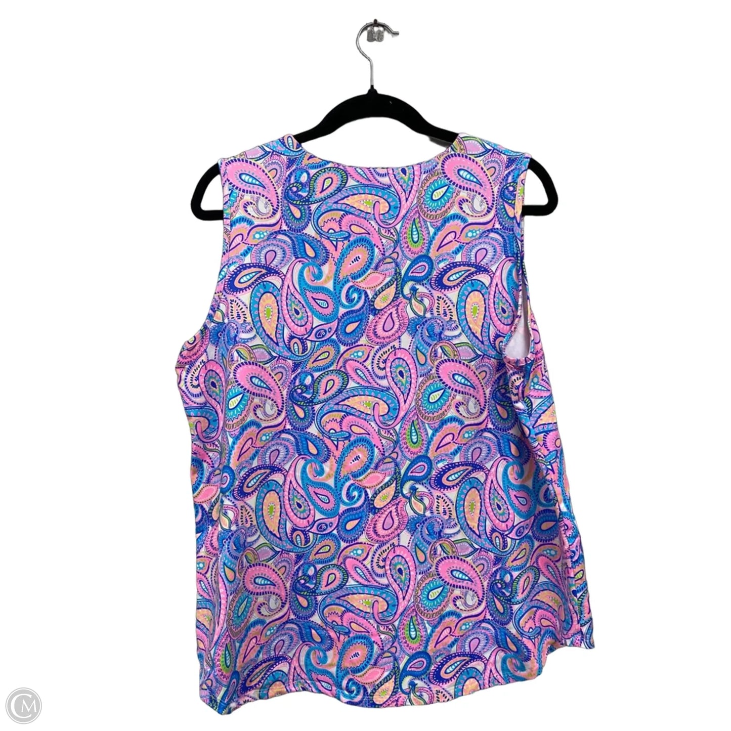 Top Sleeveless By Lulu B In Blue & Pink, Size: Xl