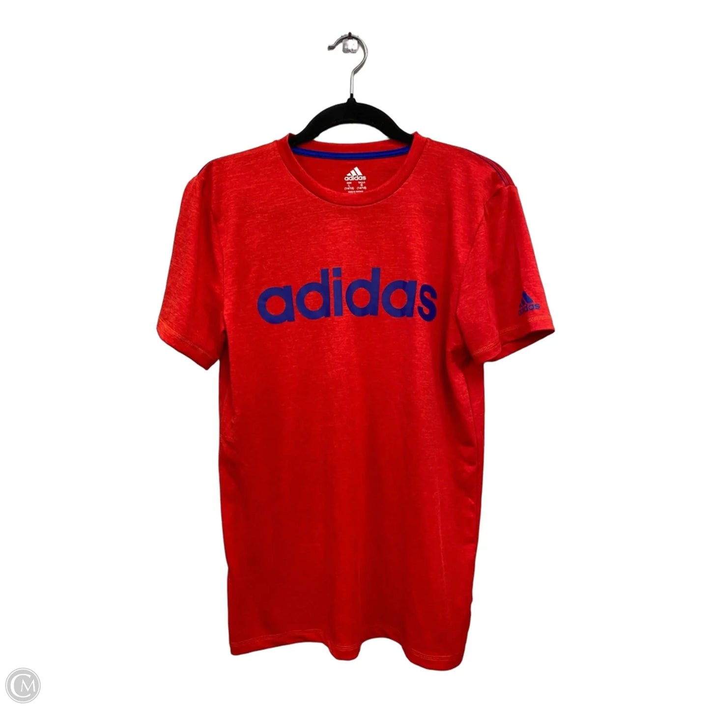 Athletic Top Short Sleeve By Adidas In Red, Size: L