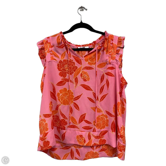 Top Short Sleeve By Dr2 In Orange & Pink, Size: Xl