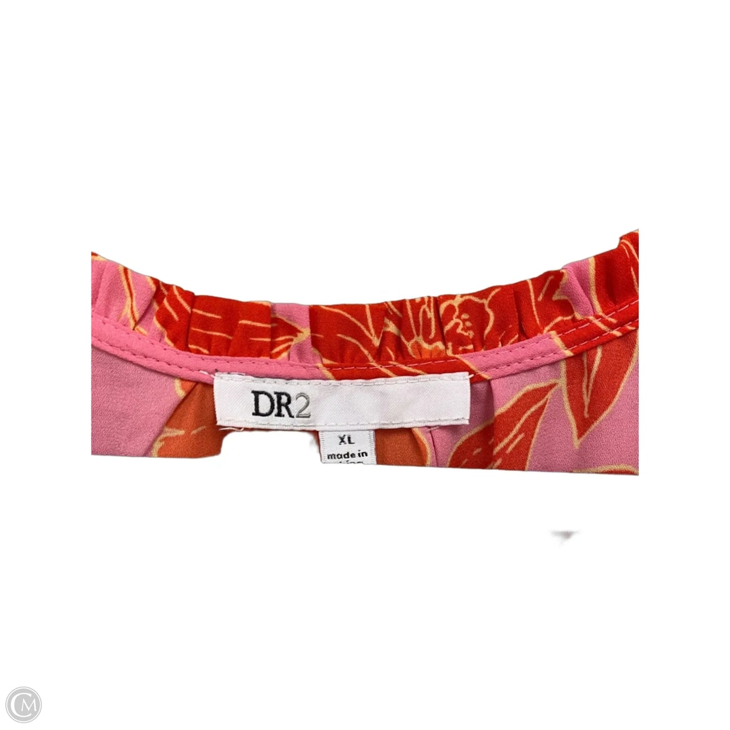 Top Short Sleeve By Dr2 In Orange & Pink, Size: Xl
