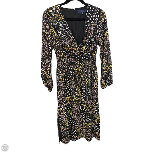 Dress Casual Midi By Rachel Roy In Black & Yellow, Size: 6