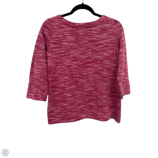Top 3/4 Sleeve By Croft And Barrow In Pink & Silver, Size: Sp