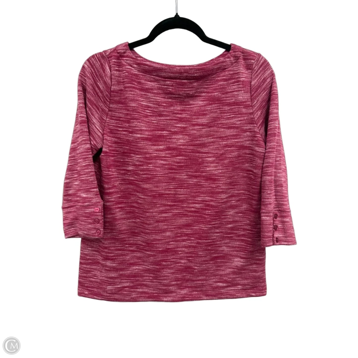 Top 3/4 Sleeve By Croft And Barrow In Pink & Silver, Size: Sp