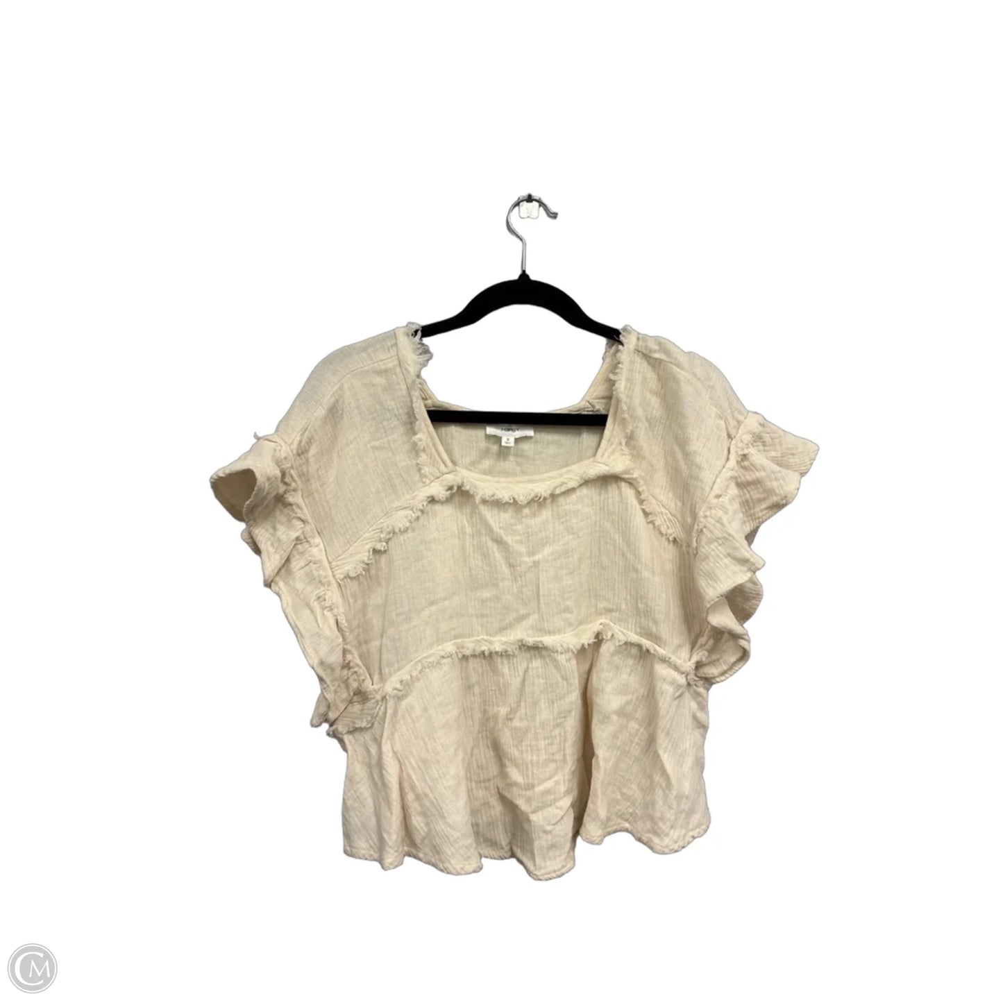 Top Short Sleeve By Clothes Mentor In Cream, Size: S