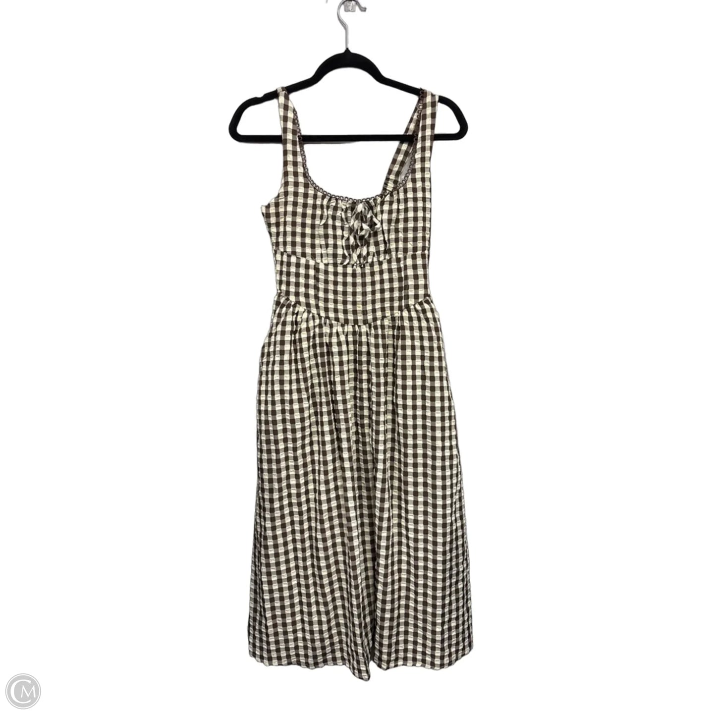 Dress Casual Midi By Jessica Simpson In Brown & Cream, Size: M