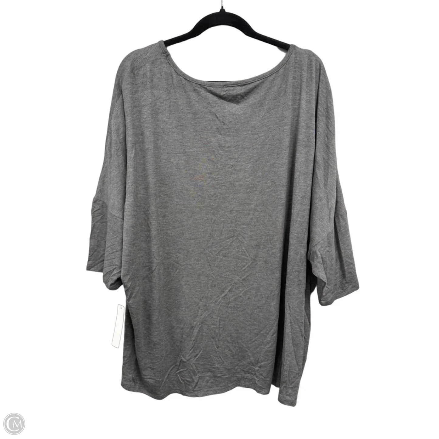 Top Short Sleeve By New Directions In Grey, Size: 3x