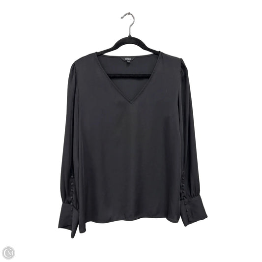 Blouse Long Sleeve By Express In Black, Size: L