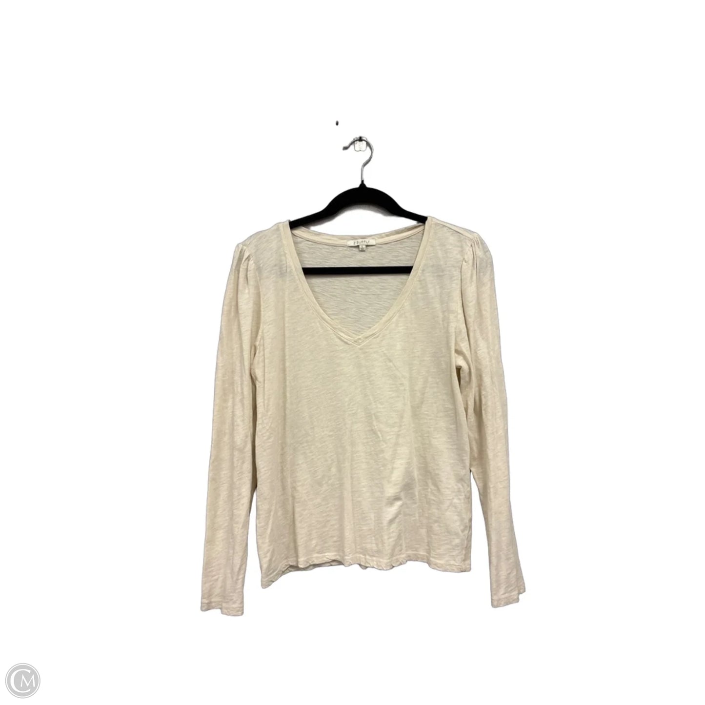 Top Long Sleeve Basic By Z Supply In Cream, Size: L
