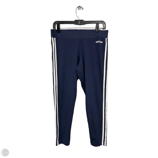 Athletic Leggings Capris By Adidas In Blue & White, Size: L