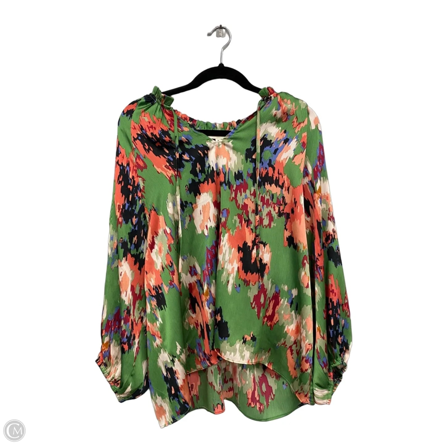 Top 3/4 Sleeve By Ee Some In Green & Orange, Size: M