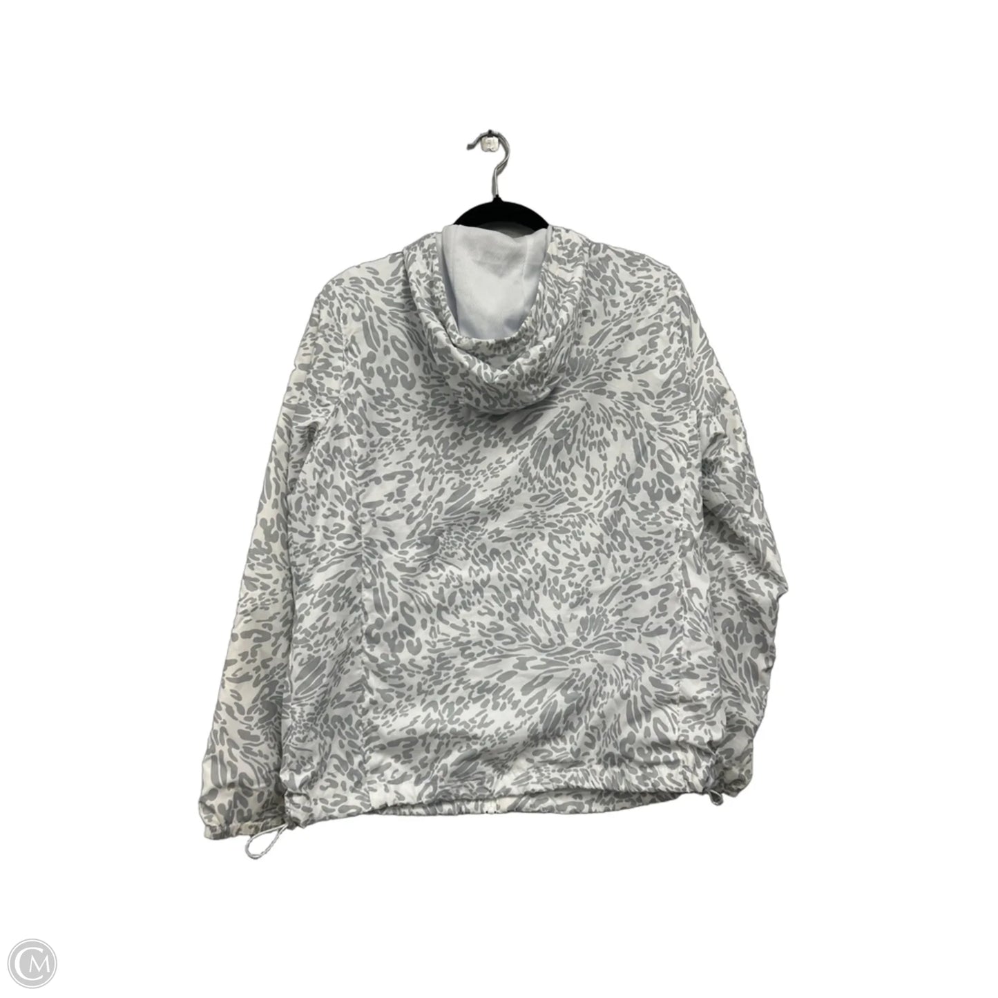 Athletic Jacket By New Balance In Grey & White, Size: L