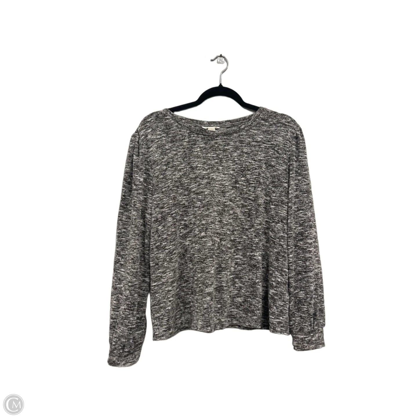 Top Long Sleeve By Caslon In Black & White, Size: L