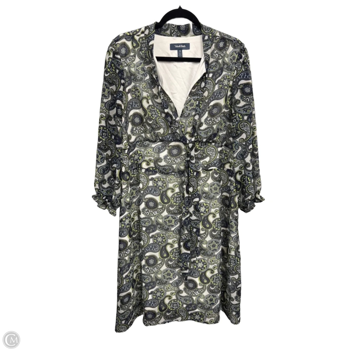 Dress Casual Midi By Modcloth In Blue & Yellow, Size: 1x