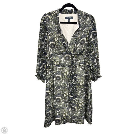 Dress Casual Midi By Modcloth In Blue & Yellow, Size: 1x