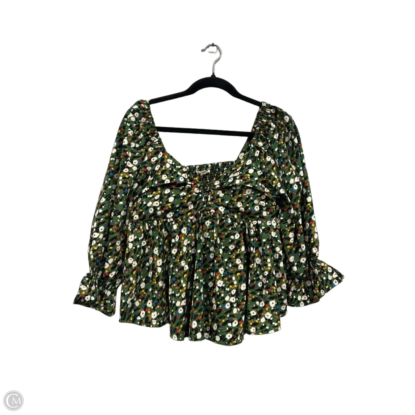 Top Short Sleeve By Entro In Green & White, Size: M