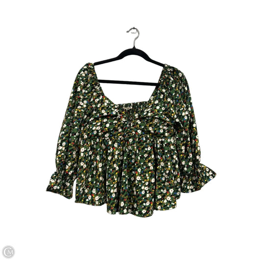 Top Short Sleeve By Entro In Green & White, Size: M