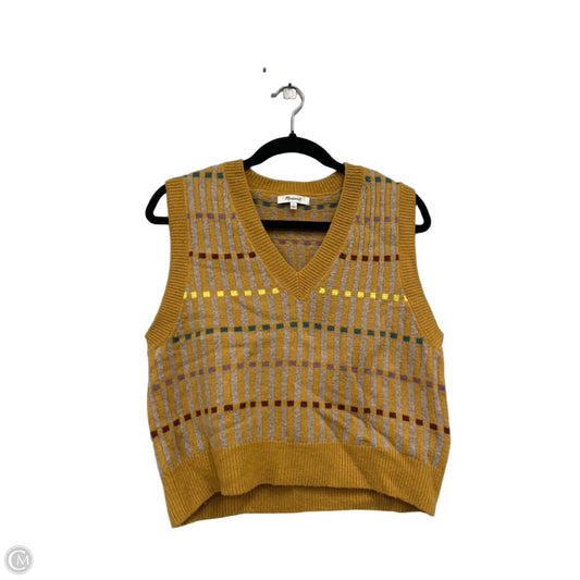 Vest Sweater By Madewell In Gold & Green, Size: L