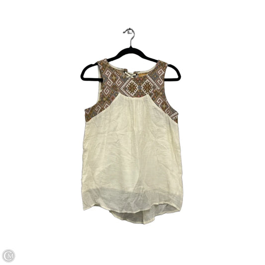 Top Sleeveless By Clothes Mentor In Cream & Tan, Size: S