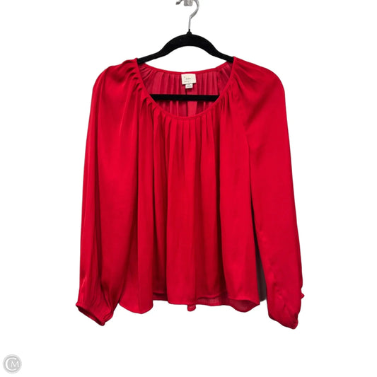 Blouse Long Sleeve By A New Day In Red, Size: S