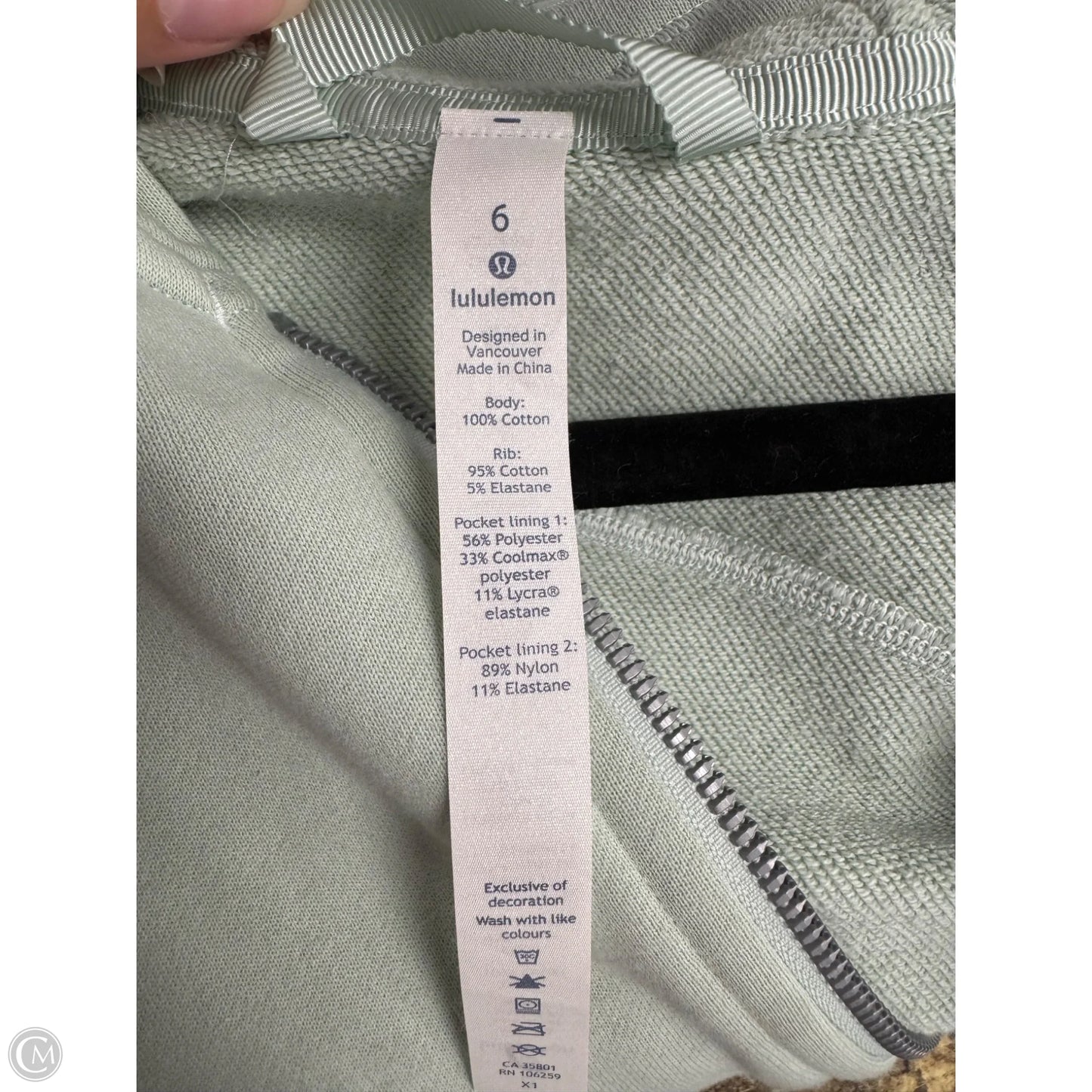 Athletic Sweatshirt Hoodie By Lululemon In Green, Size: 6