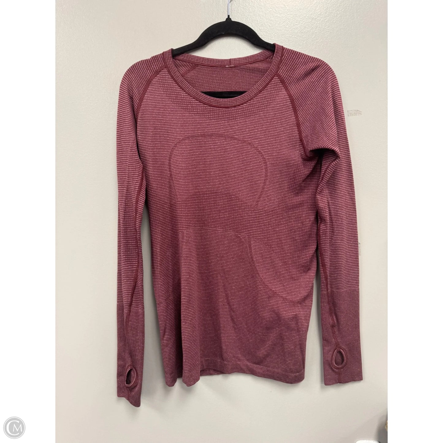 Athletic Top Long Sleeve Crewneck By Lululemon In Maroon, Size: M