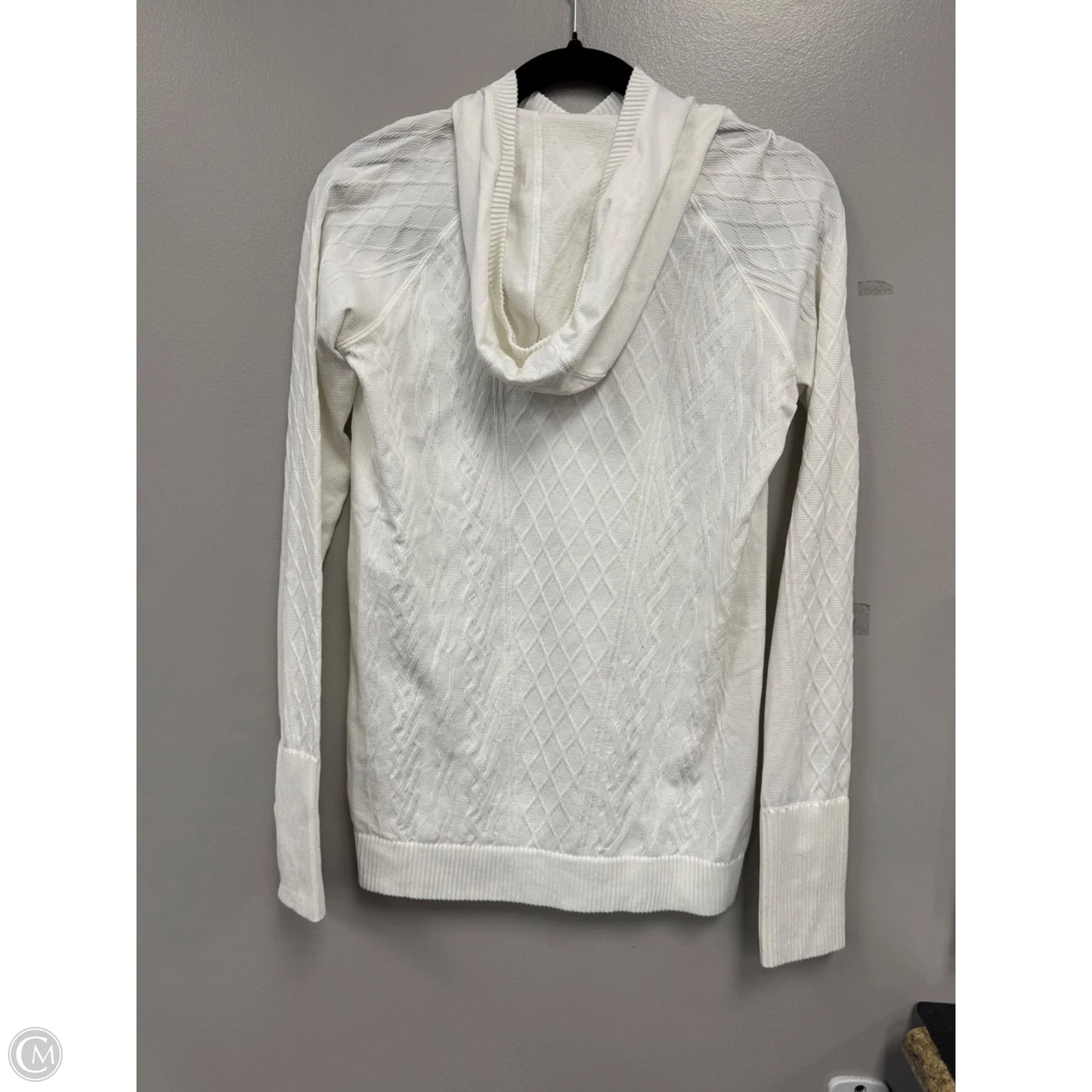 Athletic Top Long Sleeve Hoodie By Lululemon In Cream, Size: 10