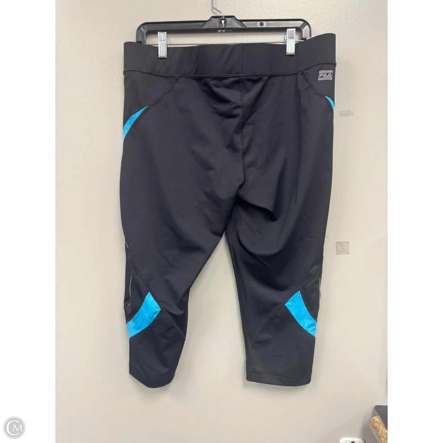 Athletic Leggings By Fila In Black & Blue, Size: Xl