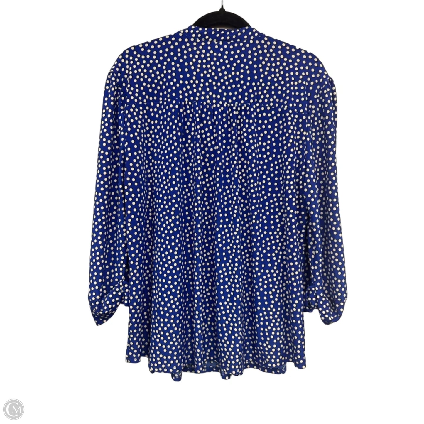 Top 3/4 Sleeve By Clothes Mentor In Blue & White, Size: Xl