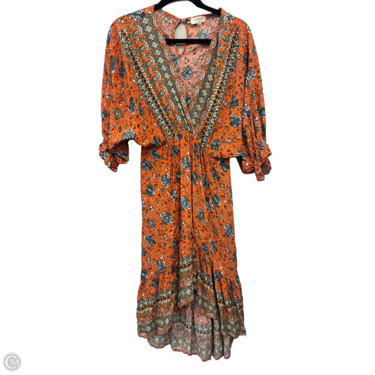 Dress Casual Midi By Umgee In Green & Orange, Size: S