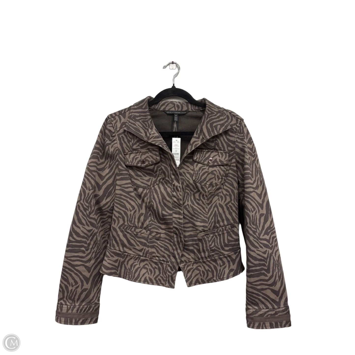 Jacket Denim By White House Black Market In Brown & Tan, Size: 10