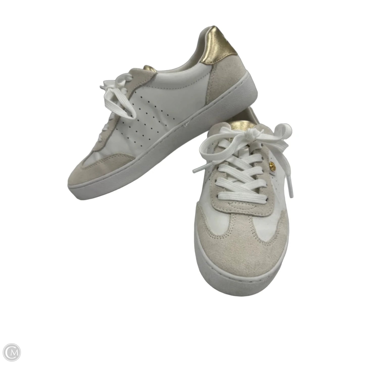 Shoes Sneakers By Michael By Michael Kors In Gold & White, Size: 6.5