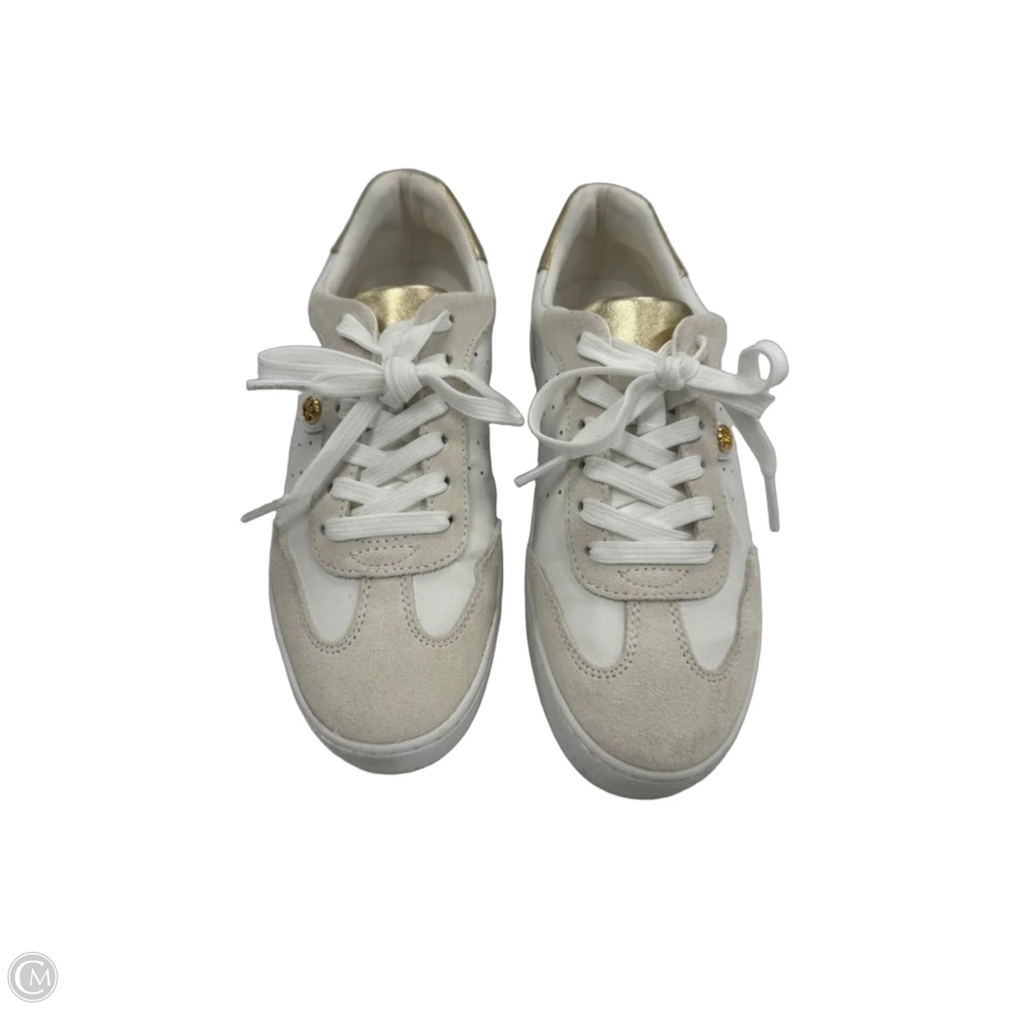 Shoes Sneakers By Michael By Michael Kors In Gold & White, Size: 6.5