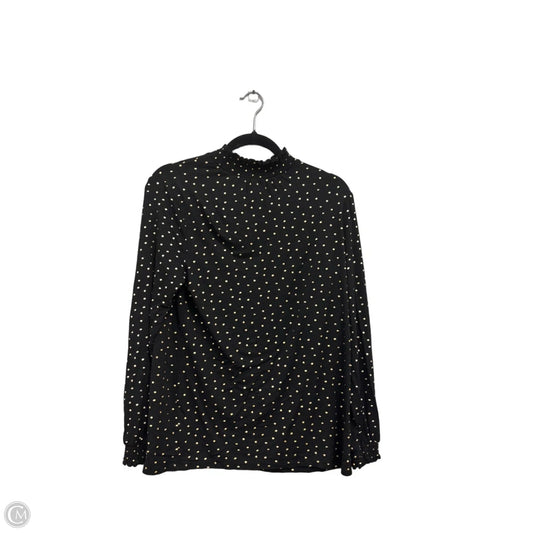 Top Long Sleeve By Anne Klein In Black & Gold, Size: M