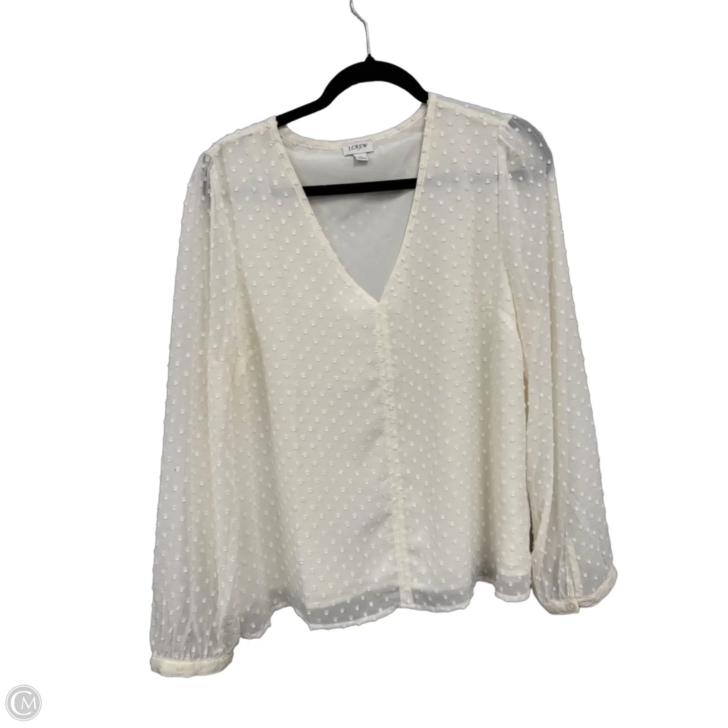 Blouse Long Sleeve By J. Crew In Cream, Size: L
