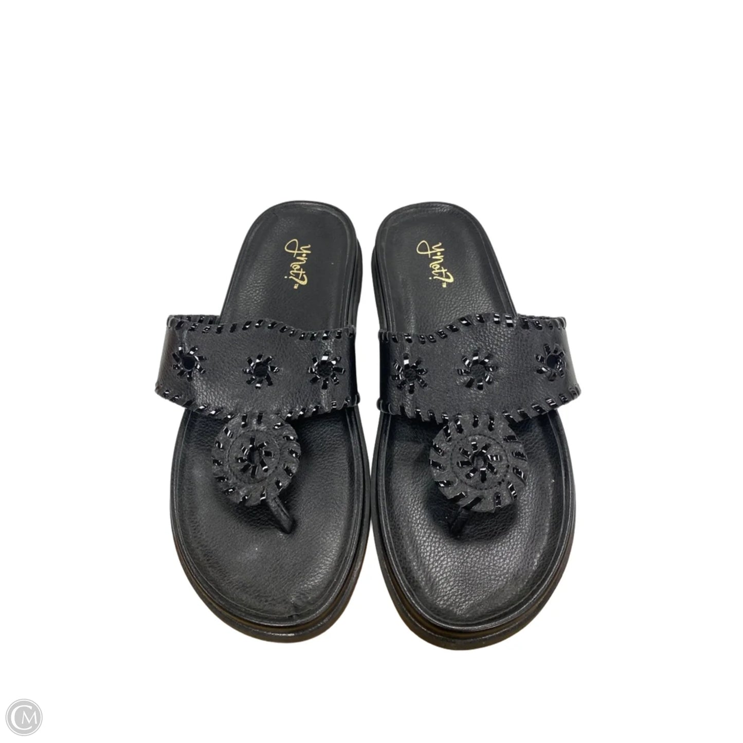 Sandals Flats By Clothes Mentor In Black, Size: 10
