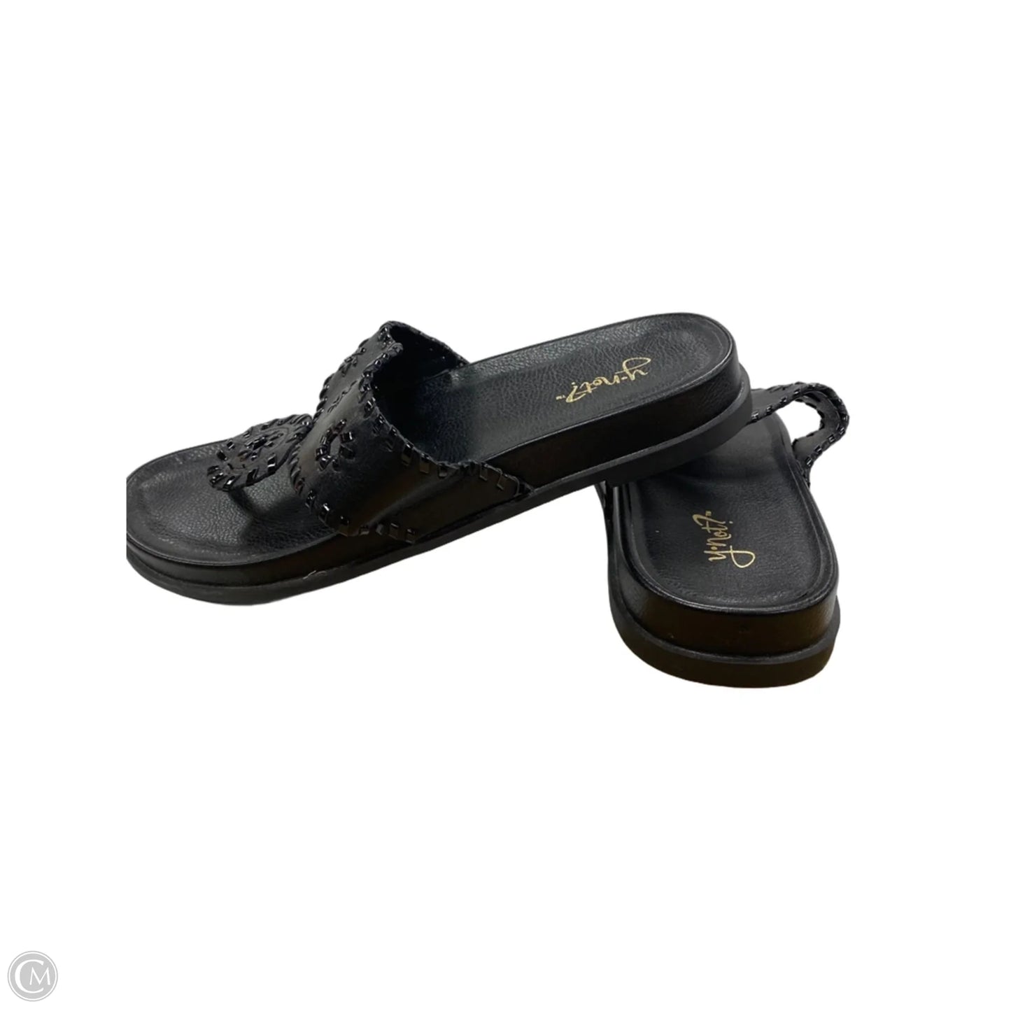 Sandals Flats By Clothes Mentor In Black, Size: 10